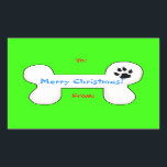 Dog Bone Christmas Fun Gift Label<br><div class="desc">Hondenbotten en poten print design in felrood en groen maakt een geweldig cadeau label en zegel voor uw vakantie cadeaus. Ideaal voor gezelschapsdieren en dierenvrienden.</div>