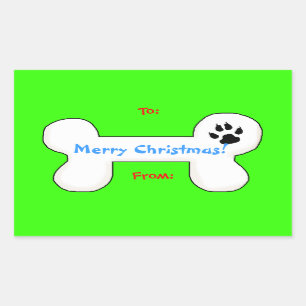 Dog Bone Christmas Fun Gift Label