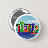 Dog Bone City Ronde Button 5,7 Cm (Voorkant /achterkant)