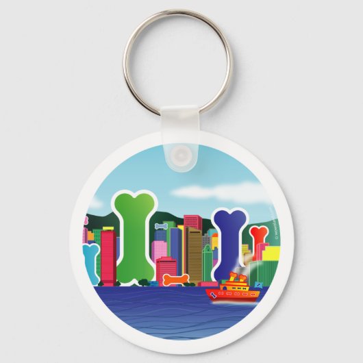 Dog Bone City Sleutelhanger (Voorkant)