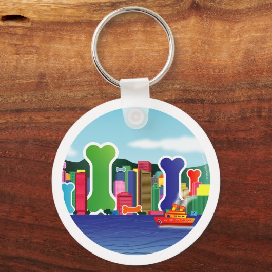 Dog Bone City Sleutelhanger (Voorkant)