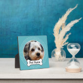 Dog Bone en Blue Polka Dot Pet Photo Lijst Fotoplaat (Insitu)