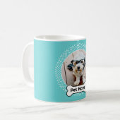 Dog Bone en Blue Polka Dot Pet Photo Lijst Koffiemok (Voorkant links)