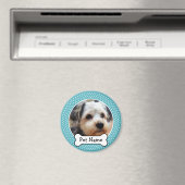 Dog Bone en Blue Polka Dot Pet Photo Lijst Magneet (Insitu (Vaatwasser))