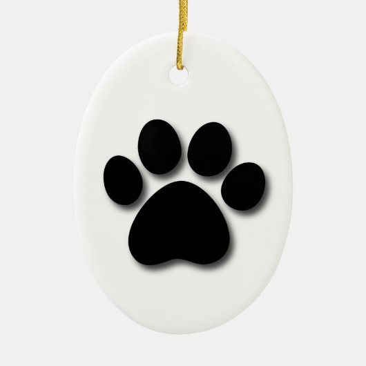 Dog Bone en Paw Pet Thleed Gift Z33 Keramisch Ornament (Voorkant)