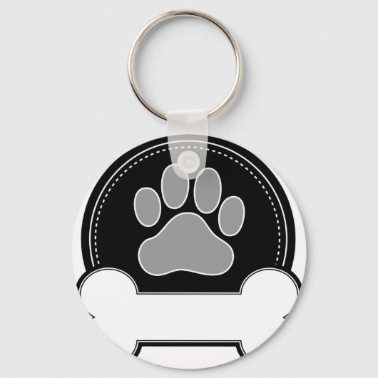 Dog Bone en Paw Sleutelhanger (Voorkant)