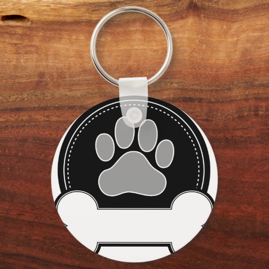 Dog Bone en Paw Sleutelhanger (Voorkant)