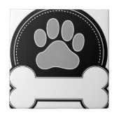 Dog Bone en Paw Tegeltje (Voorkant)