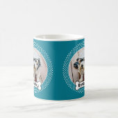 Dog Bone en Polka Dot Pet Photo Lijst - Blauw Koffiemok (Center)