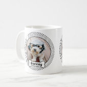 Dog Bone en Polka Dot Pet Photo Lijst - Wit Koffiemok (Voorkant links)