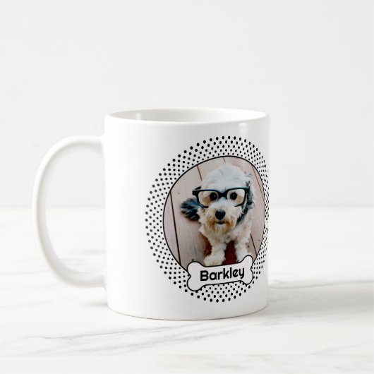 Dog Bone en Polka Dot Pet Photo Lijst - Wit Koffiemok (Links)