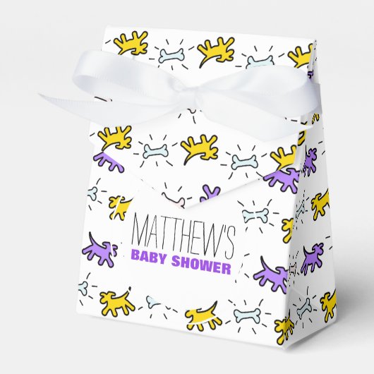 Dog Bone Graffiti Stijl baby shower Favor Box 1 Bedankdoosjes (Voorkant Zijde)