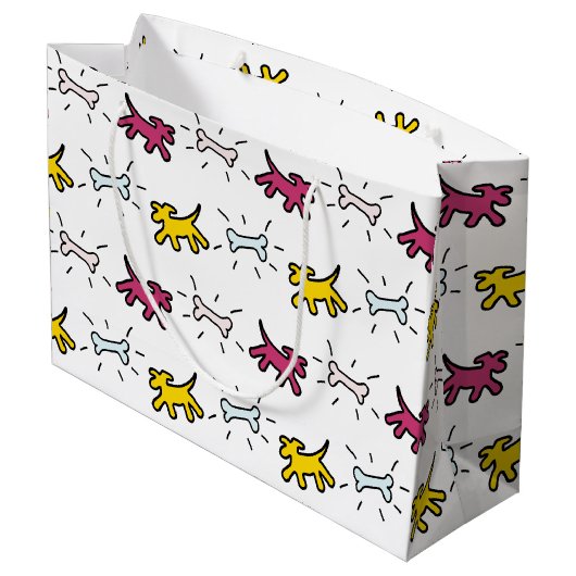 Dog Bone Graffiti-stijl Kies Kleur L Cadeau 2 Large Cadeautasje (Achterkant Gekanteld)