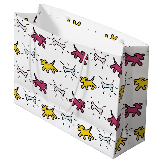 Dog Bone Graffiti-stijl Kies Kleur L Cadeau 2 Large Cadeautasje (Voorkant Gekanteld)