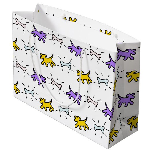 Dog Bone Graffiti stijl Kies Kleur L Cadeaus 1 Groot Cadeauzakje (Achterkant Gekanteld)