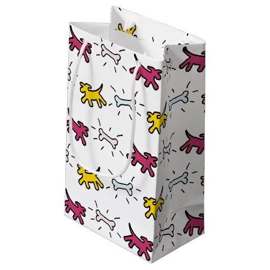 Dog Bone Graffiti stijl Kies Kleur M Gift Bag 2 Klein Cadeauzakje (Achterkant Gekanteld)