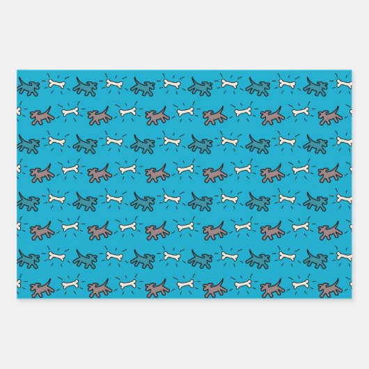 Dog Bone Graffiti Style 3 patronen WPS3 Inpakpapier Vel (Voorkant 3)