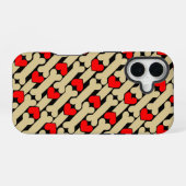 Dog Bone Hearts iPhone 16 Hoesje (Achterkant horizontaal)