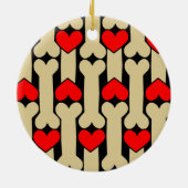 Dog Bone Hearts Keramisch Ornament (Achterkant)