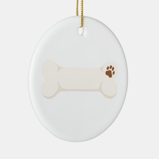 Dog Bone Keramisch Ornament (Rechts)