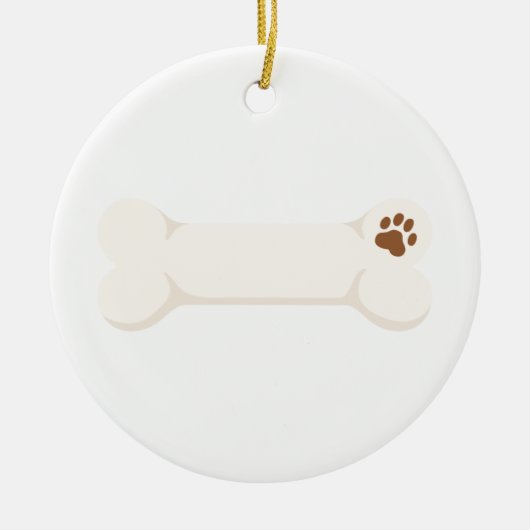 Dog Bone Keramisch Ornament (Voorkant)