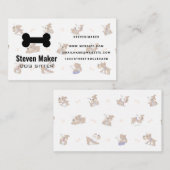 Dog Bone Logo | Honden en bonenpatroon Visitekaartje (Voorkant / Achterkant)