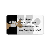 Dog Bone & Paw Print Etiket (Voorkant)