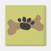 Dog Bone & Paw Print Magneet (Voorkant)