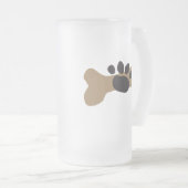 Dog Bone & Paw Print Matglas Bierpul (Voorkant rechts)