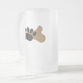 Dog Bone & Paw Print Matglas Bierpul (Voorkant links)