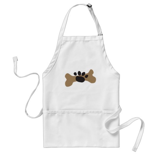Dog Bone & Paw Print Standaard Schort (Voorkant)