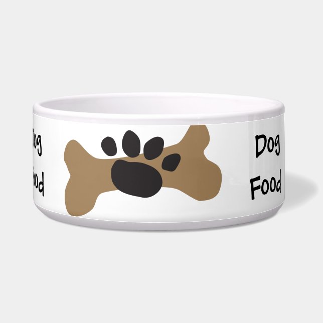 Dog Bone & Paw Print Voerbakje (Rechts)