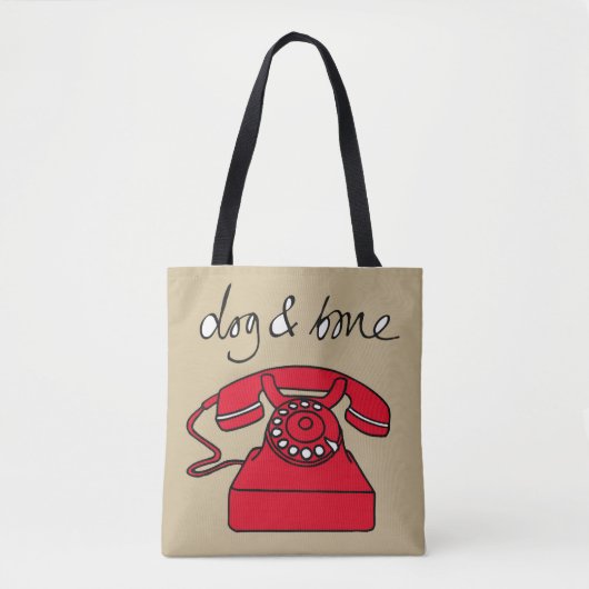Dog & Bone Phone Tote Bag  (Voorkant)