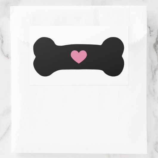 Dog Bone Rechthoekige Sticker (Tas)