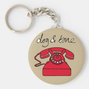 Dog & Bone Telephone Cockney Rhyming Slang Keyring Sleutelhanger