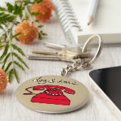 Dog & Bone Telephone Cockney Rhyming Slang Keyring Sleutelhanger (Zijkant)