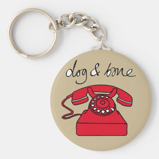 Dog & Bone Telephone Cockney Rhyming Slang Keyring Sleutelhanger (Voorkant)