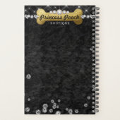 Dog Bone Vet Groomer Crush Velvet Gold Appointment Planner (Achterkant)