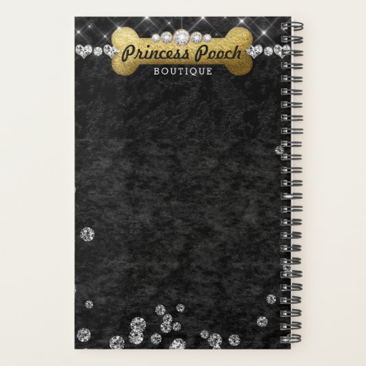 Dog Bone Vet Groomer Crush Velvet Gold Appointment Planner (Achterkant)