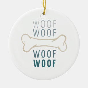 Dog Bone Wof Keramisch Ornament
