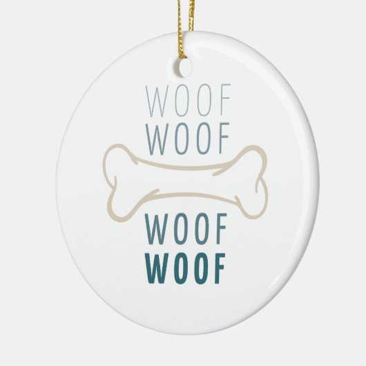 Dog Bone Wof Keramisch Ornament (Links)