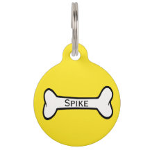Dog Bone Yellow Custom Dog Label