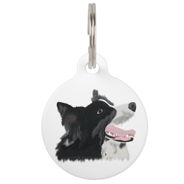 Dog Border Collie Huisdierpenning (Voorkant)