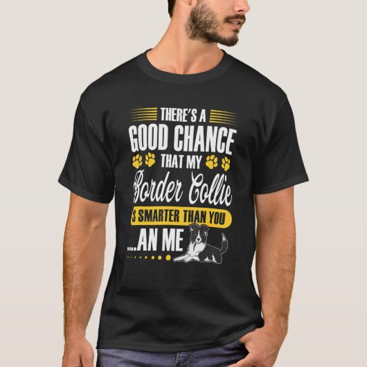 Dog border collie t-shirt (Voorkant)