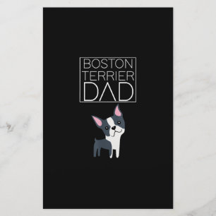 Dog Boston Terrier Dad Mannen I Love Cute Funny Briefpapier
