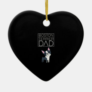 Dog Boston Terrier Dad Mannen I Love Cute Funny Keramisch Ornament