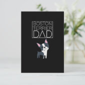 Dog Boston Terrier Dad Mannen I Love Cute Funny RSVP Kaartje (Staand voorkant)