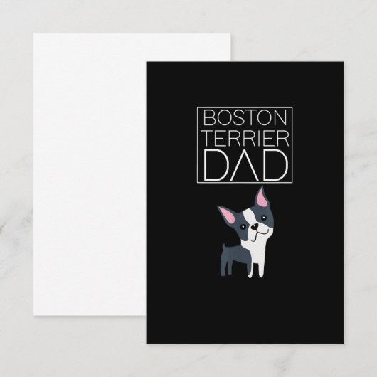 Dog Boston Terrier Dad Mannen I Love Cute Funny RSVP Kaartje (Voorkant / Achterkant)