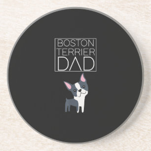 Dog Boston Terrier Dad Mannen I Love Cute Funny Zandsteen Onderzetter