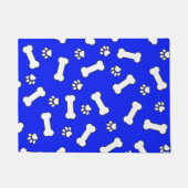 Dog Botten en schilderafdrukken Blauw en Wit Patro Deurmat (Voorkant)